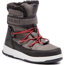 Śniegowce MOON BOOT - Jr Boy Boot Wp 34051600002 Black/Castleroc. Szare śniegowce chłopięce marki Moon Boot, bez zapięcia. W wyprzedaży za 269,00 zł.