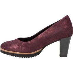 Gabor WIDE FIT Czółenka na platformie merlot. Czerwone czółenka damskie Gabor, bez wzorów, ze skóry, bez obcasa, na platformie. Za 419,00 zł.