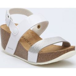 Buty damskie: Sandały w kolorze biało-srebrnym