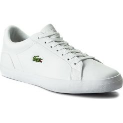Sneakersy LACOSTE - Lerond Bl 1 Cam 7-33CAM1032001 Wht. Białe sneakersy męskie Lacoste, bez zapięcia. W wyprzedaży za 299,99 zł.