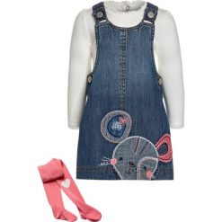 Sukienki dziewczęce z falbanami: mothercare PINNY DRESS TEE & TIGHT BABY SET Sukienka jeansowa denim