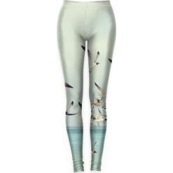 Legginsy we wzory: Legginsy w kolorze błękitnym ze wzorem