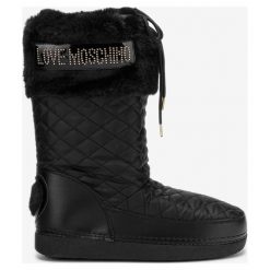 Love Moschino Śniegowce Czarny. Czarne śniegowce damskie Love Moschino, na zimę, z materiału, bez zapięcia. Za 800,95 zł.