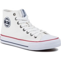 Trampki BIG STAR - FF274A401 White. Białe półbuty damskie BIG STAR, bez wzorów, z materiału, retro, bez obcasa, bez zapięcia. Za 119,00 zł.