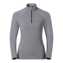 Bluzy sportowe damskie: Odlo Bluza damska Midlayer 1/2 zip Snowbird szara r. S (222001)