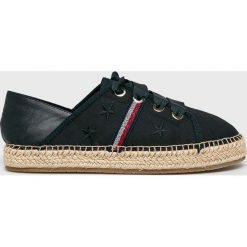 Tommy Hilfiger - Espadryle. Niebieskie espadryle damskie TOMMY HILFIGER, bez wzorów, z gumy, bez obcasa, na obcasie. W wyprzedaży za 249,90 zł.