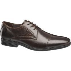 Buty męskie do garnituru AM SHOE brązowe. Pomarańczowe buty wizytowe męskie AM SHOE, ze skóry, na sznurówki. Za 179,90 zł.