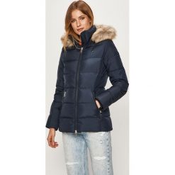 Tommy Hilfiger - Kurtka puchowa. Czarne kurtki damskie TOMMY HILFIGER, s, bez wzorów, z poliesteru, krótkie. W wyprzedaży za 899,90 zł.
