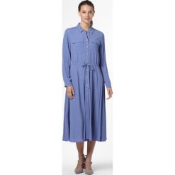 Taifun - Sukienka damska, niebieski. Niebieskie sukienki damskie Taifun, bez wzorów, eleganckie, z klasycznym kołnierzykiem, bez rękawów, koszulowe. Za 599,95 zł.