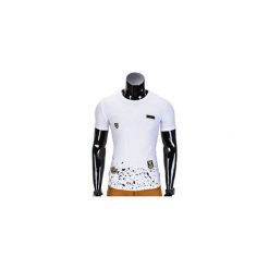 T-shirty męskie: T-SHIRT MĘSKI Z NADRUKIEM S841 – BIAŁY