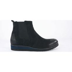 BOTKI DAMSKIE SOP 1040 CZA. Botki damskie SOPHIE, ze skóry, bez obcasa, bez zapięcia. Za 199,00 zł.