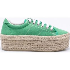 Corina - Espadryle. Zielone espadryle damskie marki Corina, z materiału, na obcasie. W wyprzedaży za 59,90 zł.