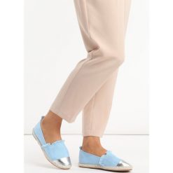 Błękitne Espadryle Acante. Niebieskie espadryle damskie marki Born2be, z denimu, na płaskiej podeszwie. Za 34,99 zł.
