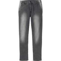 Dżinsy ze stretchem Slim Fit Straight bonprix szary denim. Szare jeansy męskie bonprix, m, bez wzorów, z jeansu. Za 99,99 zł.