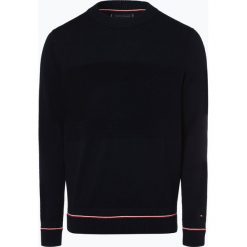 Tommy Hilfiger - Sweter męski, niebieski. Niebieskie swetry męskie marki TOMMY HILFIGER, m, bez wzorów, z bawełny, bez kołnierzyka, bez kaptura. Za 579,95 zł.