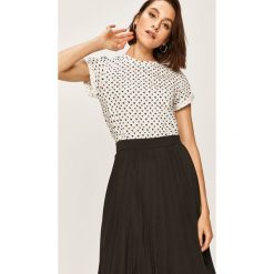 Answear - T-shirt. Białe bluzki damskie ANSWEAR, s, bez wzorów, z bawełny, z okrągłym kołnierzem, z krótkim rękawem. Za 49,90 zł.