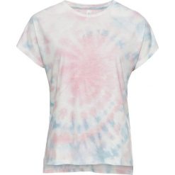 T-shirt batikowy bonprix jasnoróżowo-niebieski z nadrukiem. Różowe t-shirty damskie bonprix, z nadrukiem. Za 32,99 zł.