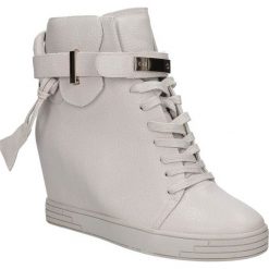Sneakersy sergio leone 28788. Szare sneakersy damskie Sergio Leone, ze skóry ekologicznej. Za 169,99 zł.