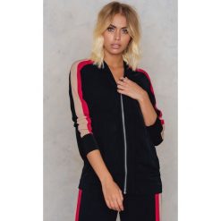 Paski damskie: Neon Rose Sportowa kurtka w paski – Black