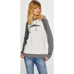 Roxy - Bluza. Szare bluzy rozpinane damskie Roxy, l, z nadrukiem, z bawełny, z kapturem. Za 279,90 zł.