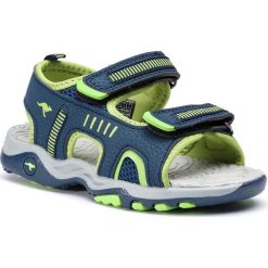 Sandały KANGAROOS - K-Logan 18338 000 4054 S Navy/Lime. Niebieskie sandały chłopięce KangaROOS, ze skóry ekologicznej, bez zapięcia. Za 129,00 zł.