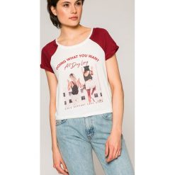 Tally Weijl - Top. Szare bluzki damskie TALLY WEIJL, s, z nadrukiem, z bawełny, z okrągłym kołnierzem. W wyprzedaży za 29,90 zł.
