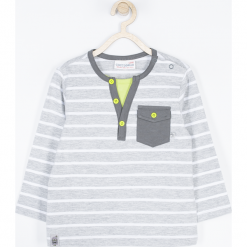 Koszulka. Szare t-shirty chłopięce z długim rękawem marki ROBOTS, z elastanu. Za 14,90 zł.