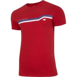 T-shirt męski TSM221 - czerwony. Czerwone koszulki męskie 4f, m, bez wzorów, bez kołnierzyka. Za 49,99 zł.