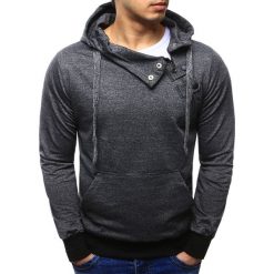 Bluzy męskie: Bluza męska z kapturem antracytowa (bx2277)