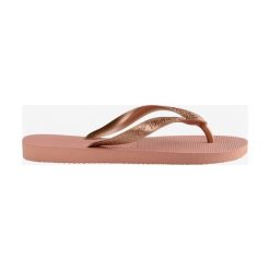Havaianas Top Tiras Japonki Różowy Beżowy. Różowe klapki damskie Havaianas, w paski, z materiału, bez kołnierzyka. Za 88,95 zł.