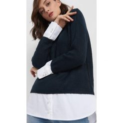 Sweter z koszulowymi wstawkami. Niebieskie bez kategorii Orsay, xs, z elastanu, z golfem. Za 119,99 zł.