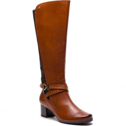 Kozaki CAPRICE - 9-25616-21 Cognac Comb 313. Brązowe buty zimowe damskie Caprice, z materiału, na obcasie. Za 549,90 zł.