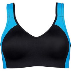 Biustonosz sportowy LEVEL 2 bonprix czarno-turkusowy. Czarne biustonosze sportowe bonprix. Za 69,99 zł.