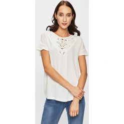 Only - Top. Niebieskie bluzki damskie ONLY, bez wzorów, z elastanu, z okrągłym kołnierzem. W wyprzedaży za 69,90 zł.
