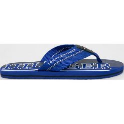 Tommy Hilfiger - Japonki. Czarne kapcie męskie TOMMY HILFIGER, bez wzorów, ze skóry. Za 159,90 zł.