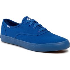 Tenisówki KEDS - Triumph WF54649 Blue. Niebieskie półbuty damskie Keds, bez wzorów, z gumy, bez zapięcia. W wyprzedaży za 119,00 zł.