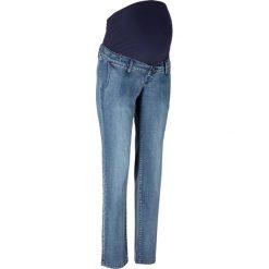 Miękkie dżinsy ciążowe w stylu chino bonprix niebieski "stone”. Niebieskie jeansy damskie bonprix, bez wzorów, z jeansu. Za 109,99 zł.