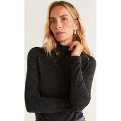 Mango - Longsleeve Berocu. Szare bluzki damskie Mango, s, bez wzorów, z elastanu, z golfem. Za 69,90 zł.