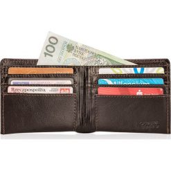 Skórzany portfel męski SOLIER SW05B ciemnobrązowy - Brązowy. Pomarańczowe portfele męskie Solier, bez wzorów, ze skóry. Za 89,99 zł.
