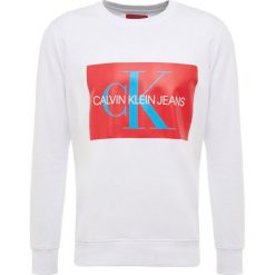 Calvin Klein Jeans MONOGRAM BOX LOGO CREW NECK Bluza white. Białe bluzy męskie Calvin Klein Jeans, m, z bawełny. Za 419,00 zł.