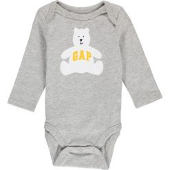 Body w kolorze szarym. Szare body niemowlęce Gap Kids, z nadrukiem, z bawełny, bez rękawów. W wyprzedaży za 39,95 zł.