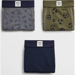 Mango Kids - Bokserki dziecięce Dinos (3-pack). Żółte majtki chłopięce Mango Kids, bez wzorów, z elastanu. Za 59,99 zł.