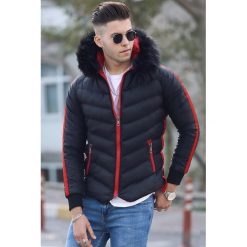 Kurtka męska GEORGE BLACK/RED. Czarne płaszcze męskie Kurtka męska GEORGE BLACK/RED, na zimę, s, bez wzorów, bez kaptura. W wyprzedaży za 199,00 zł.