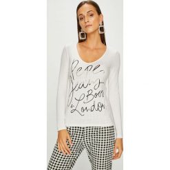 Pepe Jeans - Bluzka. Szare bluzki damskie Pepe Jeans, s, z nadrukiem, z elastanu, bez kołnierzyka. W wyprzedaży za 119,90 zł.