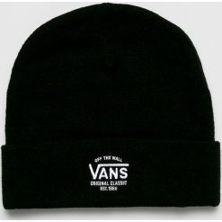 Vans - Czapka. Czarne czapki zimowe damskie Vans, na zimę, z dzianiny. W wyprzedaży za 99,90 zł.