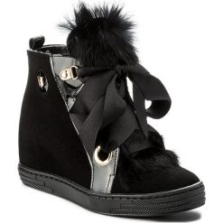 Sneakersy R.POLAŃSKI - 0878 Czarny Zamsz. Czarne sneakersy damskie marki R.Polański, ze skóry, na obcasie. W wyprzedaży za 239,00 zł.