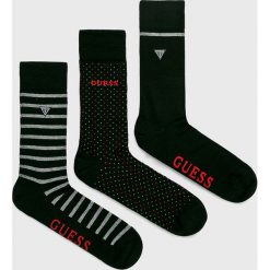 Guess Jeans - Skarpety (3 pack). Czarne skarpetki męskie Guess Jeans, z aplikacjami, z elastanu. Za 89,90 zł.