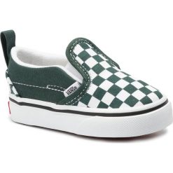Tenisówki VANS - Slip-On V VN0A3488V4D1 (Checkerboard) Trkngrtrwht. Zielone trampki chłopięce Vans, na rzepy. W wyprzedaży za 119,00 zł.