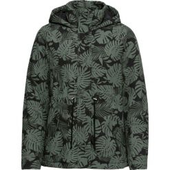 Parka zimowa z nadrukiem bonprix czarno-oliwkowy z nadrukiem. Czarne parki damskie bonprix, na zimę, z nadrukiem, bez kaptura. Za 219,99 zł.
