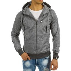 Bluzy męskie: Bluza męska z kapturem rozpinana szara (bx2260)